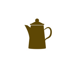 Teapot kettle on isolated, vector illustration
