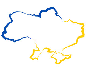 Ukraina - mapa - obrazy, fototapety, plakaty