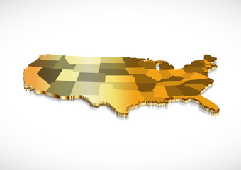 3D USA State map
