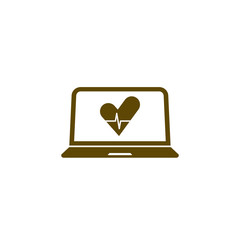 Flat paper cut style icon of laptop