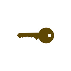 Flat paper cut style icon of an old key