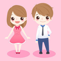 cartoon couple smile to you