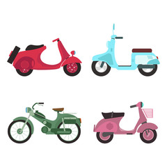Retro vector scooter illustration.