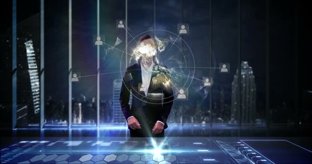 Businesswoman using digital screen - Powered by Adobe