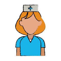 cartoon nurse uniform hat cross attention healthcare vector illustration eps 10