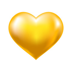 Gold heart vector - 133975869