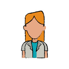 cartoon blonde woman doctor occupational medical work vector illustration eps 10
