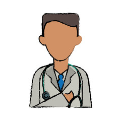 cartoon doctor healthcare professional clinic stethoscope vector illustration eps 10