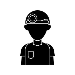 silhouette doctor with head mirror and uniform surgeon vector illustration eps 10