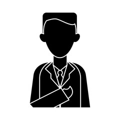 silhouette doctor healthcare professional clinic vector illustration eps 10