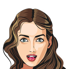 sexy girl face hairstyle model beautiful vector illustration eps 10