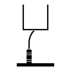 silhouette american football goal post vector illustration eps 10
