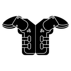 silhouette shoulder pad american football equipment protection vector illustration eps 10
