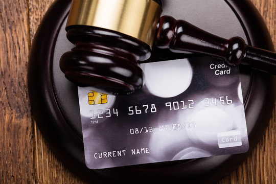 Credit Card On Wooden Gavel