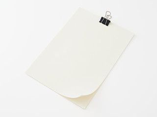 blank paper with clip