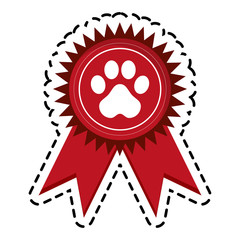 pet competition medal icon over white background. vector illustration