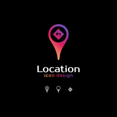 left sign icon. location icon for map