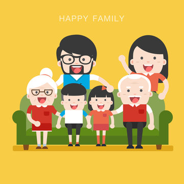 Big Family. Happy family whith grandchildrens