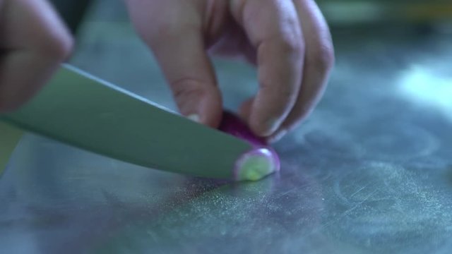 Shallot cut
Shooting on the detail of the shallot cut, typical Italian food