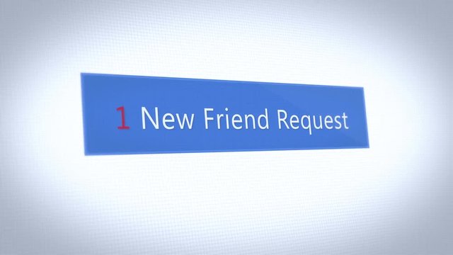 A fictional social media pop up notification of a friend request