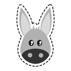 donkey animal cartoon icon over white background. colorful design. vector illustration