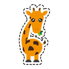 giraffe animal cartoon icon over white background. colorful design. vector illustration