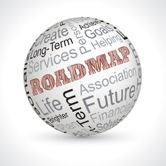 roadmap vector theme sphere with keywords