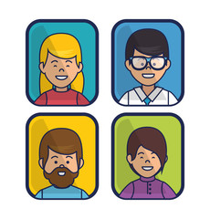 business people avatars icon vector illustration design