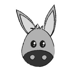 donkey animal cartoon icon over white background. colorful design. vector illustration