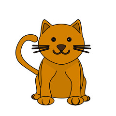 cat animal cartoon icon over white background. colorful design. vector illustration