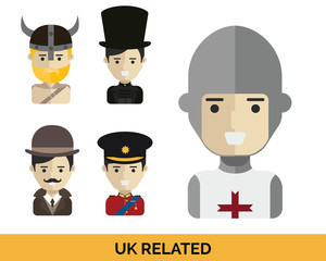 Modern Occupation People Avatar Set - United Kingdom Related Costume