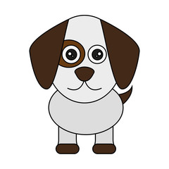 dog animal cartoon icon over white background. colorful design. vector illustration