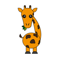Fototapeta na wymiar giraffe animal cartoon icon over white background. colorful design. vector illustration