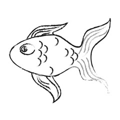 fish animal cartoon icon over white background. vector illustration