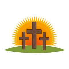 Obraz premium cross religious symbol icon vector illustration design