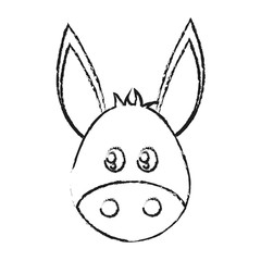 donkey animal cartoon icon over white background. vector illustration