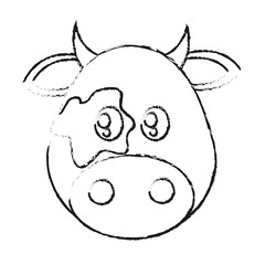 cow animal cartoon icon over white background. vector illustration