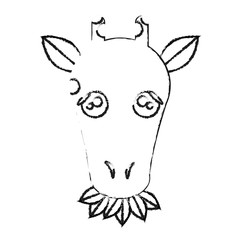 giraffe animal cartoon icon over white background. vector illustration