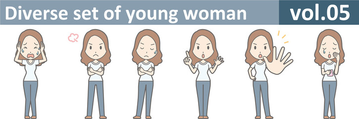 Diverse set of young woman, EPS10 vol.05