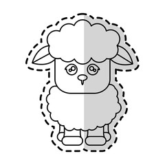 sheep animal cartoon icon over white background. vector illustration