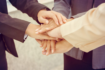 Business People Joining Hands, Success Teamwork and Partnership Concept.