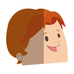 happy man face cartoon icon over white background. colorful design. vector illustration