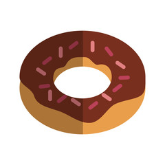 donut icon over white background. bakery products concept. colorful design. vector illustration