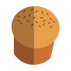 muffin icon over white background. bakery products concept. colorful design. vector illustration