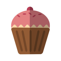 sweet cupcake icon over white background. colroful design. vector illustration
