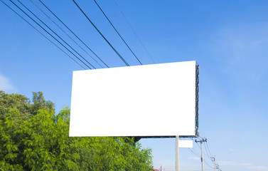 Blank billboard with white space background for advertisement.
