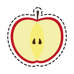 apple fruit icon over white background. colorful design. vector illustration