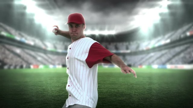 Baseball pitcher throwing a ball