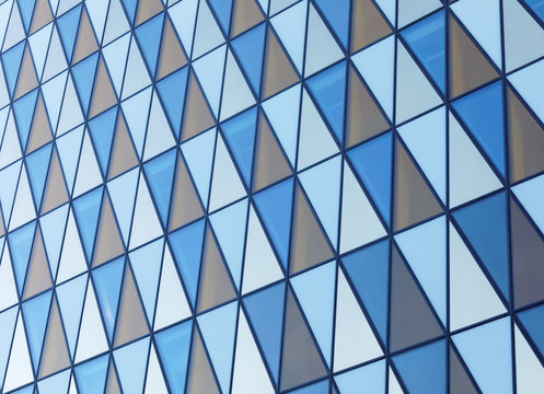 Colorful fasade made of triangles of different colors