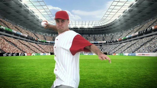 Baseball pitcher throwing a ball